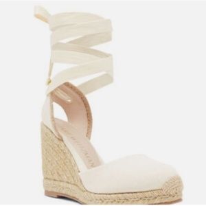 Stuart Weitzman Cream and White Wedges with Elegant Style